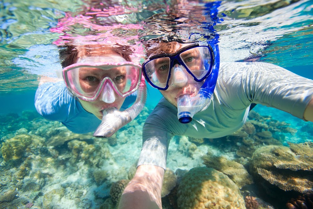 Snorkeling in clear South Florida water near Palm Beach Shores